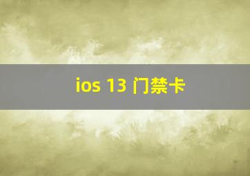 ios 13 门禁卡