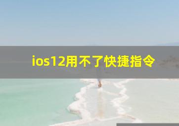 ios12用不了快捷指令