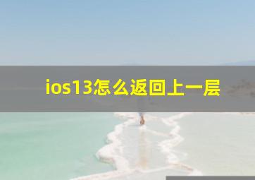 ios13怎么返回上一层