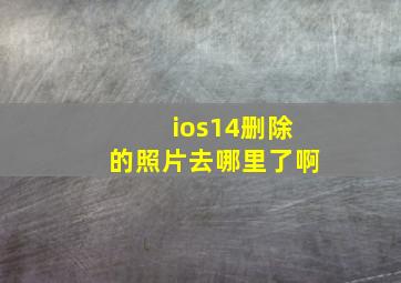 ios14删除的照片去哪里了啊