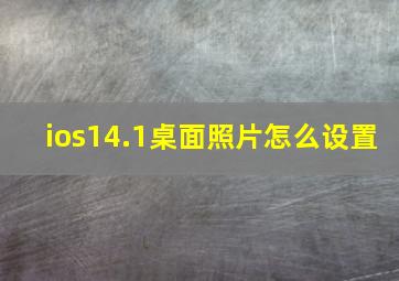 ios14.1桌面照片怎么设置