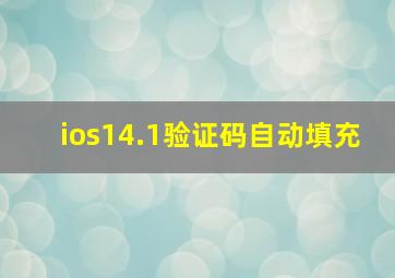 ios14.1验证码自动填充