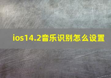 ios14.2音乐识别怎么设置