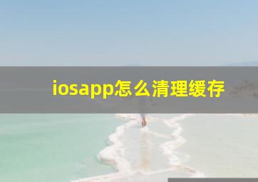 iosapp怎么清理缓存