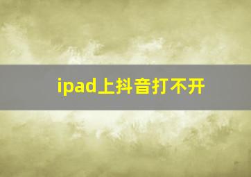 ipad上抖音打不开