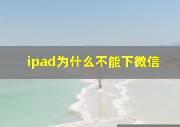 ipad为什么不能下微信