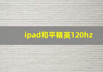 ipad和平精英120hz