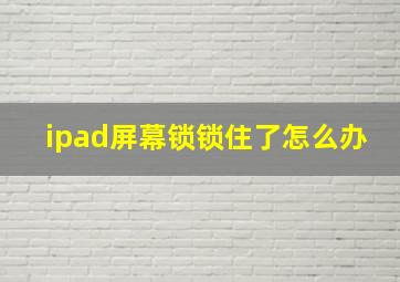 ipad屏幕锁锁住了怎么办