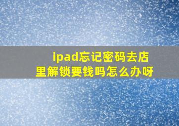 ipad忘记密码去店里解锁要钱吗怎么办呀