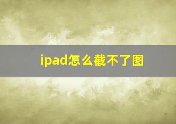 ipad怎么截不了图