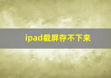 ipad截屏存不下来