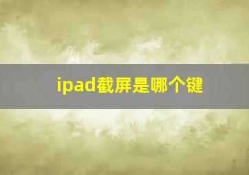 ipad截屏是哪个键