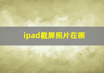 ipad截屏照片在哪