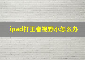 ipad打王者视野小怎么办