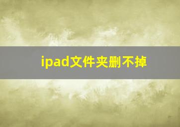 ipad文件夹删不掉