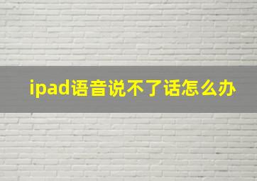 ipad语音说不了话怎么办