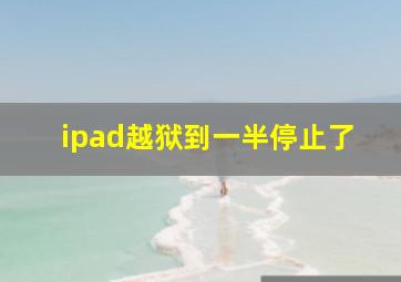 ipad越狱到一半停止了