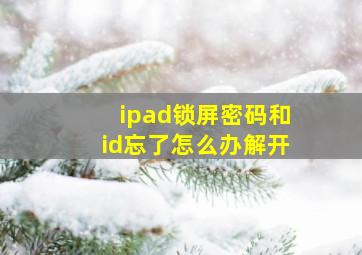 ipad锁屏密码和id忘了怎么办解开