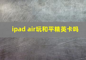 ipad air玩和平精英卡吗