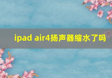 ipad air4扬声器缩水了吗