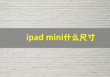 ipad mini什么尺寸