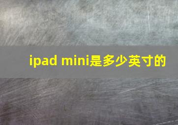 ipad mini是多少英寸的