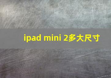 ipad mini 2多大尺寸