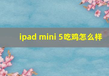 ipad mini 5吃鸡怎么样