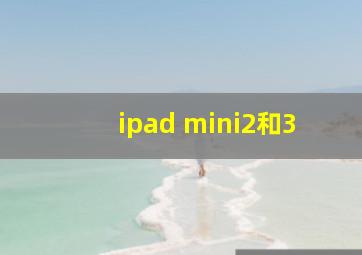 ipad mini2和3