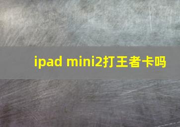 ipad mini2打王者卡吗