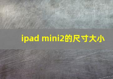 ipad mini2的尺寸大小