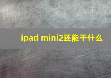 ipad mini2还能干什么