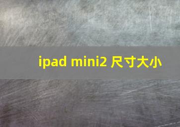 ipad mini2 尺寸大小