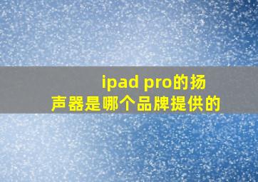 ipad pro的扬声器是哪个品牌提供的