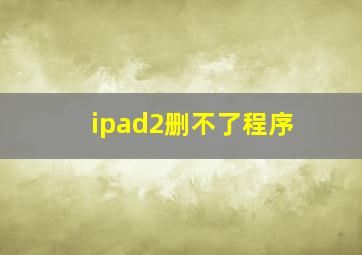 ipad2删不了程序