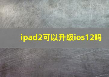 ipad2可以升级ios12吗