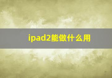 ipad2能做什么用