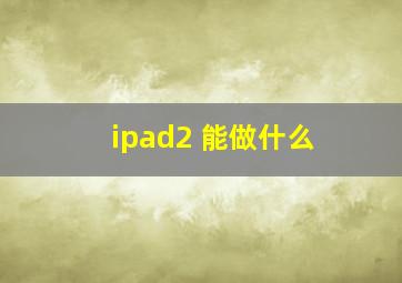 ipad2 能做什么