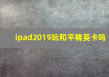 ipad2019玩和平精英卡吗