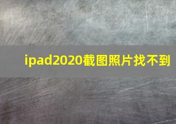 ipad2020截图照片找不到