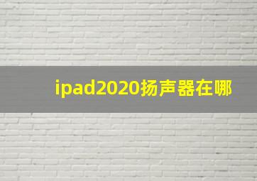 ipad2020扬声器在哪