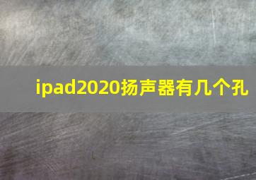 ipad2020扬声器有几个孔