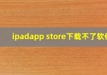 ipadapp store下载不了软件