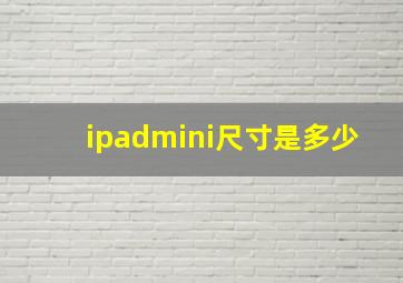 ipadmini尺寸是多少