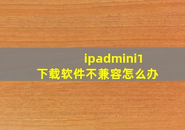 ipadmini1下载软件不兼容怎么办