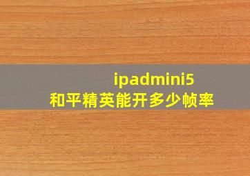 ipadmini5和平精英能开多少帧率