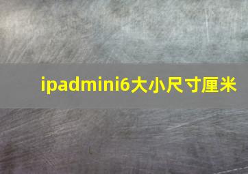 ipadmini6大小尺寸厘米