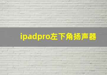 ipadpro左下角扬声器