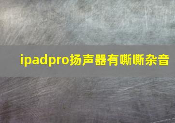 ipadpro扬声器有嘶嘶杂音