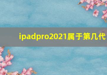 ipadpro2021属于第几代